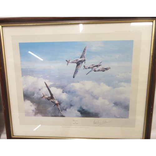 178 - Five framed military prints by Robert Taylor incl. 'First of Many' L40cm x W55cm, two 'Spitfire' pri... 