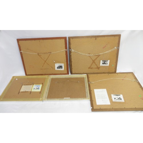 178 - Five framed military prints by Robert Taylor incl. 'First of Many' L40cm x W55cm, two 'Spitfire' pri... 