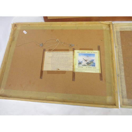 178 - Five framed military prints by Robert Taylor incl. 'First of Many' L40cm x W55cm, two 'Spitfire' pri... 