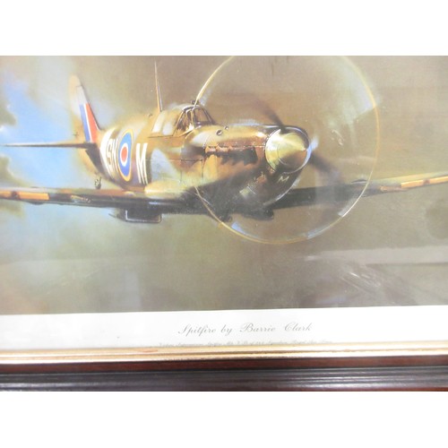 179 - Four framed military prints incl. 'Spitfire' by Bonnie Clark L40cm x W67cm, 'Dambusters' incl. Johnn... 