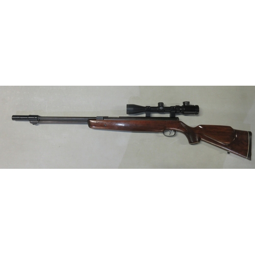 449 - Weihauch HW 77 .22 air rifle, under lever action with top loader, Hawke 3-9X40 IR scope

Bradleys sh... 