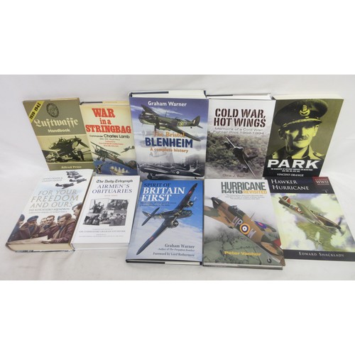 180 - Collection of military reference books largely relating to aircraft incl. Spitfire, Hurricane, Lanca... 