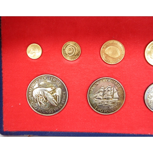 53 - Bailiwick of Jersey - Elizabeth II (1952-2022), 1972 Royal Wedding Anniversary Nine-Coin Gold and Si... 