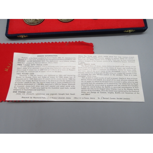 53 - Bailiwick of Jersey - Elizabeth II (1952-2022), 1972 Royal Wedding Anniversary Nine-Coin Gold and Si... 