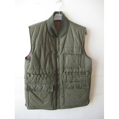417A - Shooting Gillet size L, Gillet with associated shooting badges, camo vest with woodland pattern size... 