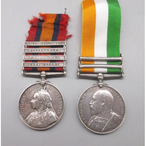 33 - Queens South Africa Medal with four clasps, South Africa 1901, Wittebergen, Transvaal, Cape Colony. ... 