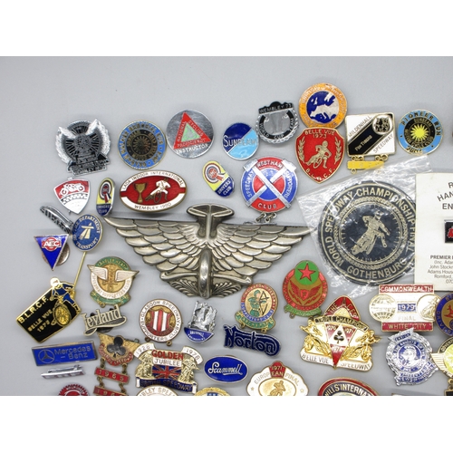 340 - Collection of transport, speedway and automotive pin badges to inc. Leyland, Gardner Diesel, Reading... 