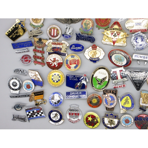 340 - Collection of transport, speedway and automotive pin badges to inc. Leyland, Gardner Diesel, Reading... 