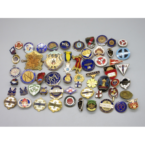 Collection of vintage pin badges to inc. Trustee, Committee, Samoyed ...