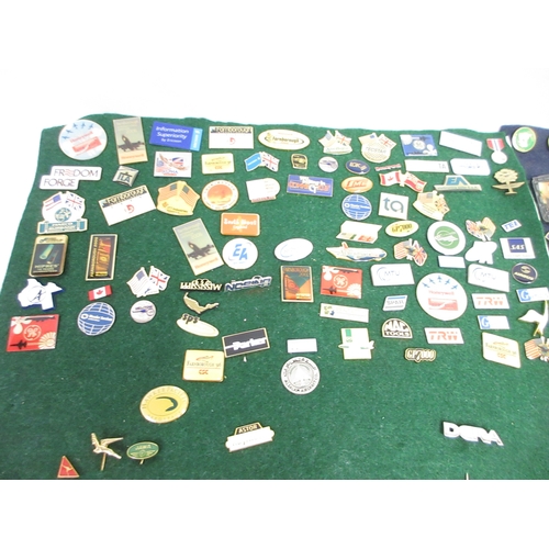 Large assorted collection of mixed pin badges, badges, etc. (qty ...
