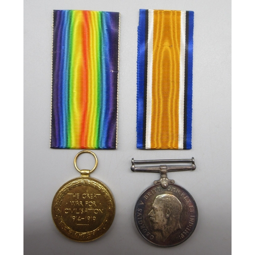 25 - British war medal 1914-18 and Victory medal To. CH. 1151-S- Pte. W. A. Halliday. R.M.L.I (ribbons se... 