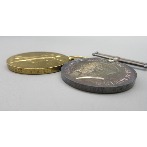 25 - British war medal 1914-18 and Victory medal To. CH. 1151-S- Pte. W. A. Halliday. R.M.L.I (ribbons se... 