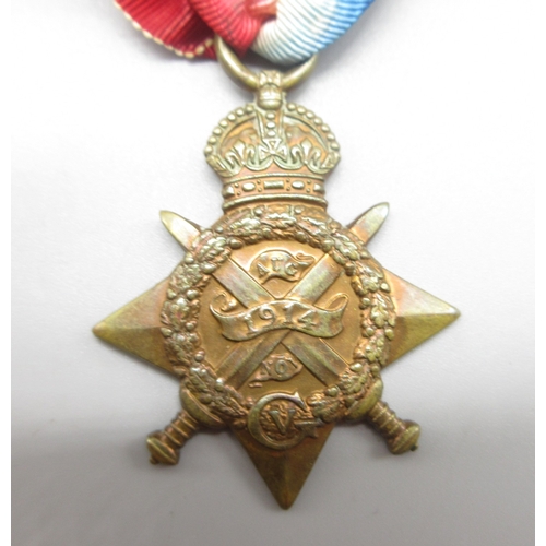 55 - WW1 star medal group to incl. 1914 star, British War medal 1914-18 and Victory medal To. TS 4137 Pte... 