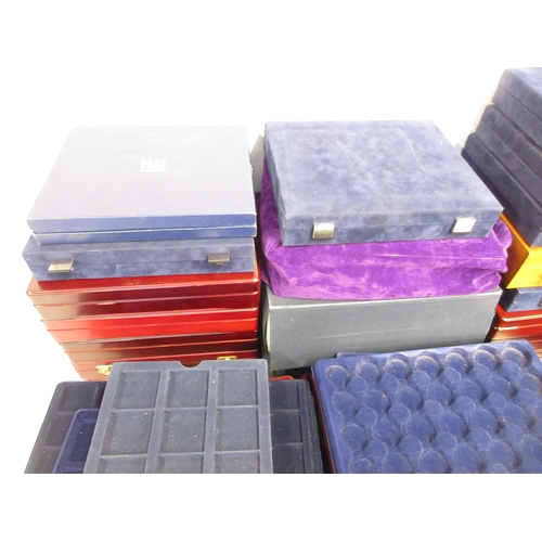 Large collection of empty boxes, coin cases, inner trays, coin capsules ...