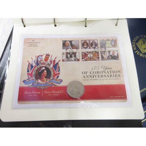 Large collection of coin covers and covers in 16 folders and loose to ...