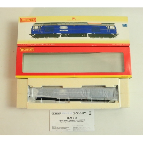 140 - Two OO gauge Mainline liveried diesel electric locomotive models to include Hornby R2490 Class 60 '6... 