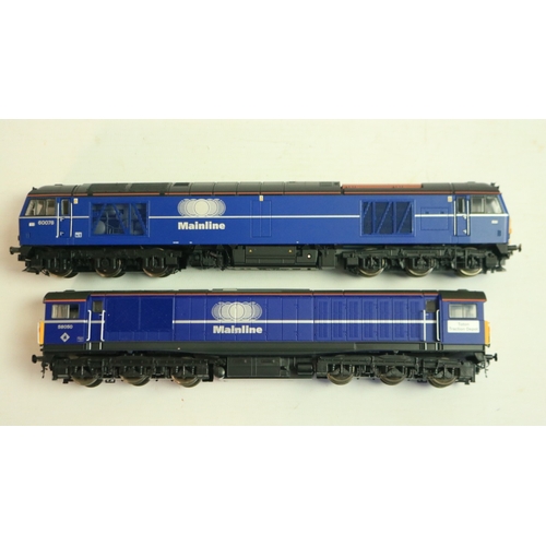 140 - Two OO gauge Mainline liveried diesel electric locomotive models to include Hornby R2490 Class 60 '6... 
