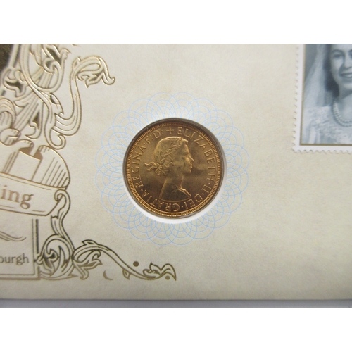 10 - Benham Speciality Sovereign cover Limited Edition 1487/2000 cont. 1958 Queen Elizabeth II Sovereign,... 