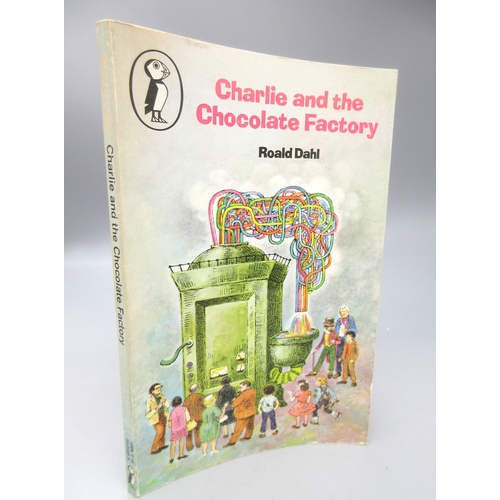 Dahl (Roald) Charlie and the Chocolate Factory, 1979 Puffin Books, paperback, with Signed inscription from Roald Dahl to previous owner 'To Toby Love Roald Dahl'

Bradleys Shipping &pound;33.00 plus vat (UK Only)