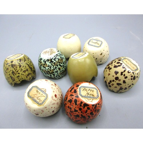 790 - Collection of early-20th Century James Macintyre & Co hand-painted speckled egg cups/pinch pots in t... 