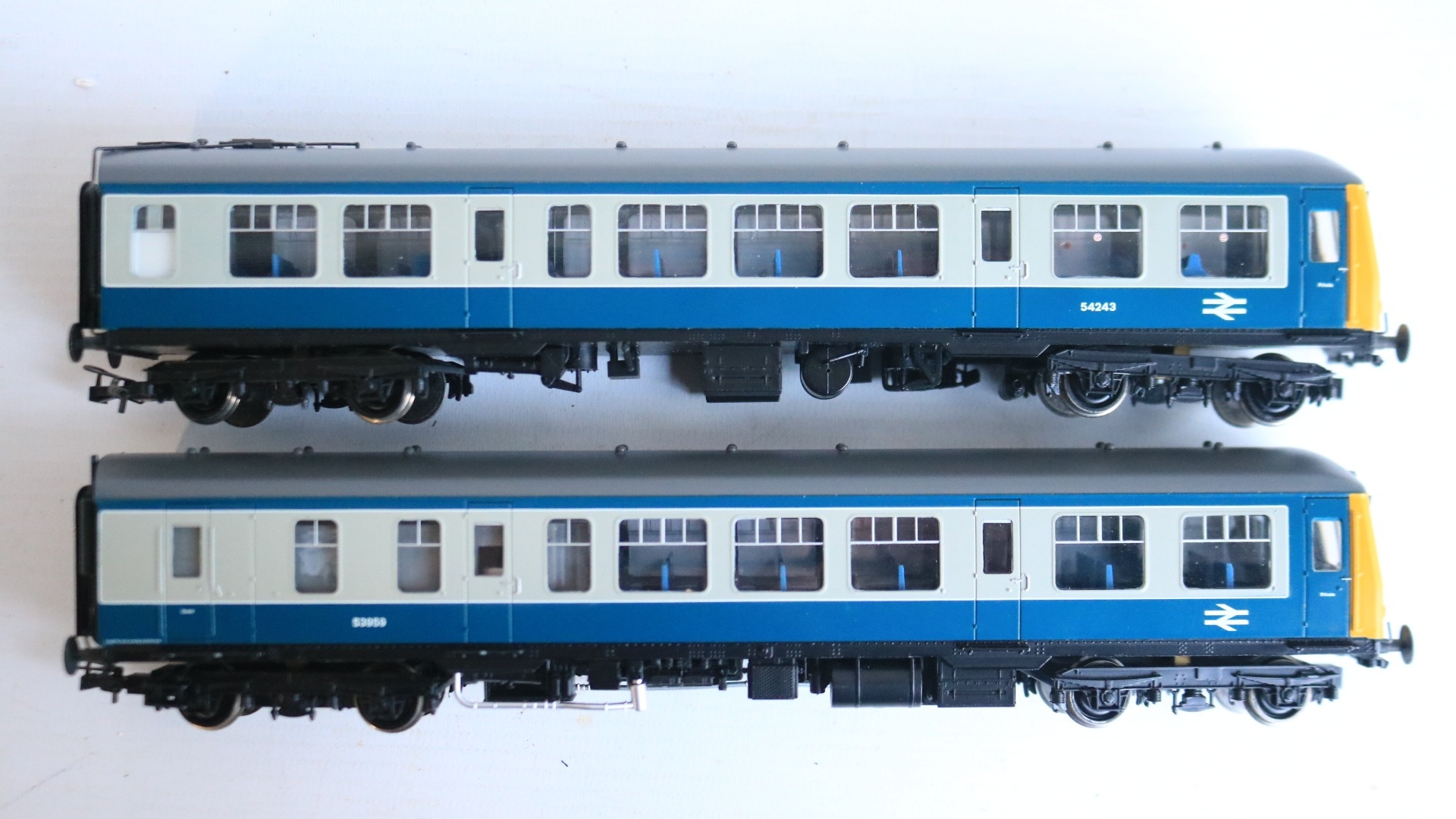 Two OO gauge two car DMU train packs with power and dummy cars from ...