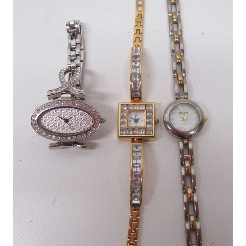 270 - Three Eiger chrome quartz wristwatches, D41.3mm; ladies quartz wristwatches Timex, Yves Rocher, Solo... 