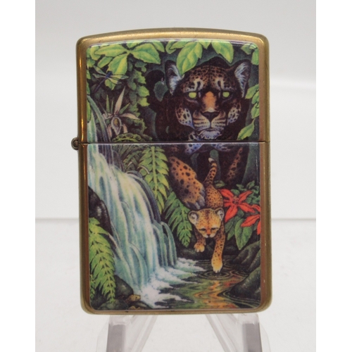 308 - Zippo 'The Varga Girl 1935' lighter in presentation tin, Zippo 'Mysteries of The Forest, Jaguar and ... 
