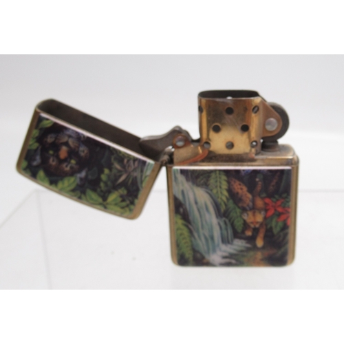 308 - Zippo 'The Varga Girl 1935' lighter in presentation tin, Zippo 'Mysteries of The Forest, Jaguar and ... 