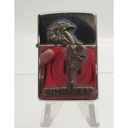 308 - Zippo 'The Varga Girl 1935' lighter in presentation tin, Zippo 'Mysteries of The Forest, Jaguar and ... 