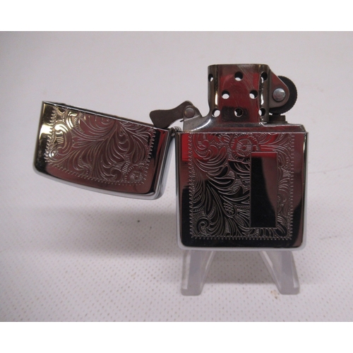 307 - Zippo 'Car' lighter with matching key ring in presentation tin with outer sleeve, Zippo '1947 Zippo ... 