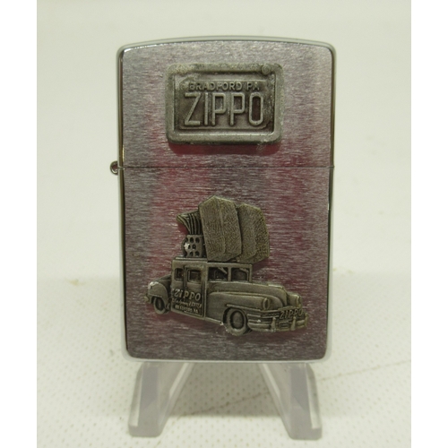 307 - Zippo 'Car' lighter with matching key ring in presentation tin with outer sleeve, Zippo '1947 Zippo ... 
