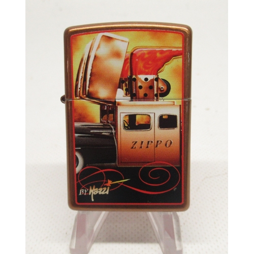 307 - Zippo 'Car' lighter with matching key ring in presentation tin with outer sleeve, Zippo '1947 Zippo ... 