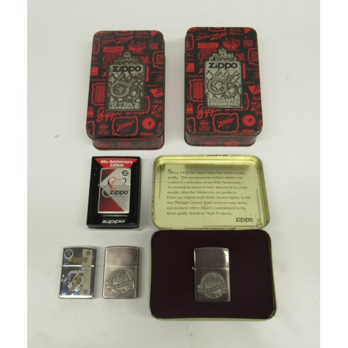 303 - Zippo '60th Anniversary 1932-1992' lighter in original presentation tin, Zippo '80th Anniversary Edi... 