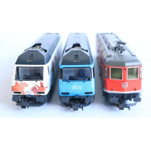 Three boxed HO gauge Swiss Federal Railways electric locomotive models ...