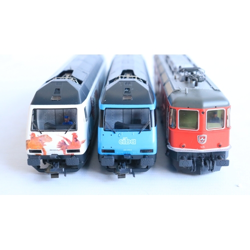 Three boxed HO gauge Swiss Federal Railways electric locomotive models ...