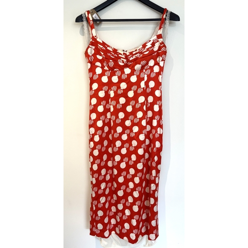 878 - L'Wren Scott 2013 resort collection 'Bombshell Propaganda' red and white print dress, size 44 

Ship... 
