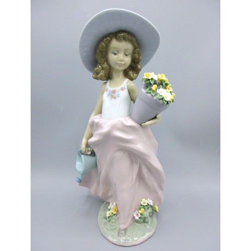 876 - Three Lladro exclusive Collector's Society garden-themed porcelain children and dog comprising 'A Wi... 