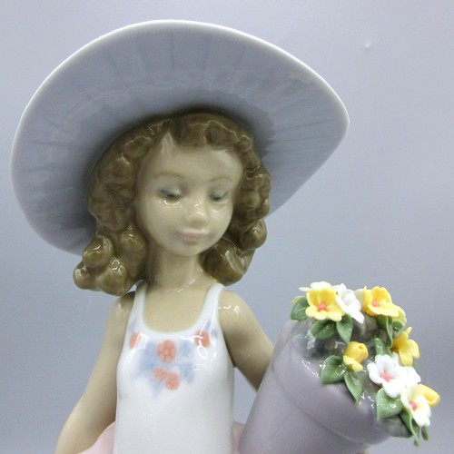 876 - Three Lladro exclusive Collector's Society garden-themed porcelain children and dog comprising 'A Wi... 