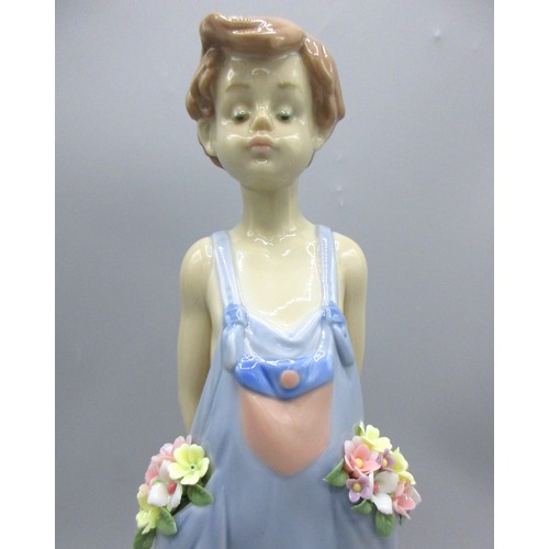 876 - Three Lladro exclusive Collector's Society garden-themed porcelain children and dog comprising 'A Wi... 