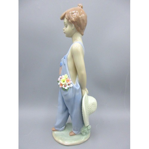 876 - Three Lladro exclusive Collector's Society garden-themed porcelain children and dog comprising 'A Wi... 