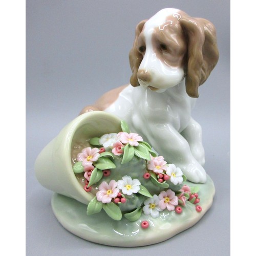 876 - Three Lladro exclusive Collector's Society garden-themed porcelain children and dog comprising 'A Wi... 