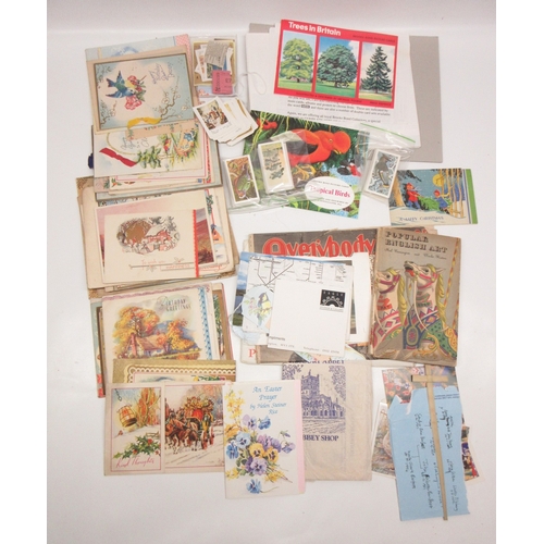 871 - Ephemera, cigarette cards, vintage cards, incl. cigarette cards with a biblical theme; vintage greet... 
