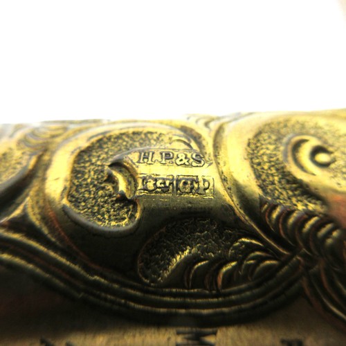 695 - George V WWI solid ebony L-shaped walking stick with hallmarked 18kt rolled gold collar by Henry Per... 