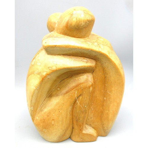 706 - Collection of tabletop ornaments/statuettes inc. sand-cast bronzed sculpture of male/female pair of ... 