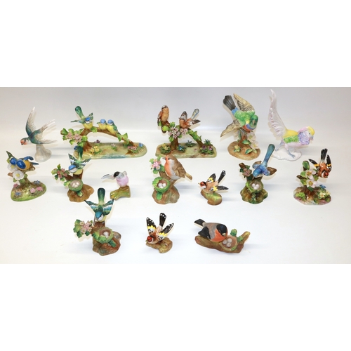 865 - Collection of Crown Staffordshire birds, modelled by J T Jones, max. H14cm (16)

Bradleys Shipping £... 