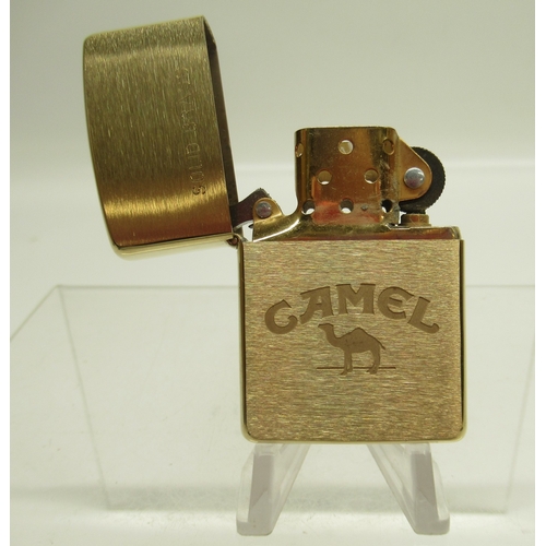 287 - Zippo '6th Airborne, D Day 6th June 1944' chrome lighter and Zippo 'Camel' brushed brass lighter

Br... 