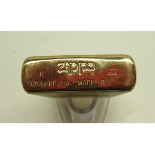 287 - Zippo '6th Airborne, D Day 6th June 1944' chrome lighter and Zippo 'Camel' brushed brass lighter

Br... 