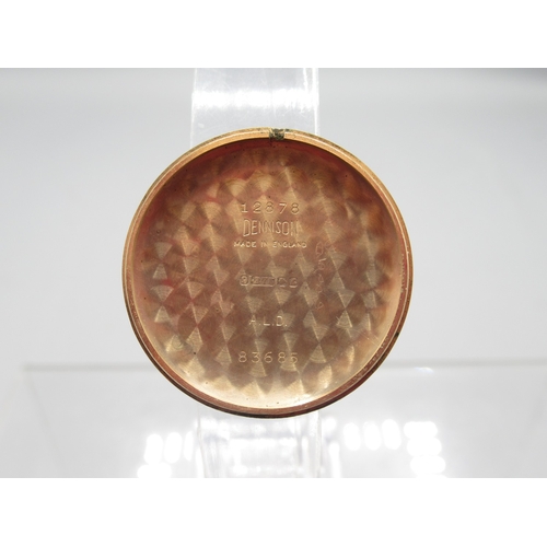 271 - Rotary 9ct gold wristwatch on brown leather strap, signed silver dial with Arabic and baton indices ... 