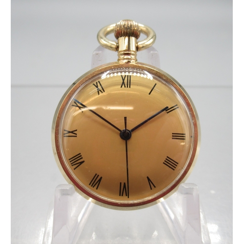 272 - Swiss 9ct gold keyless fob watch, gold Roman dial with centre seconds, D.S & S case with snap on cas... 