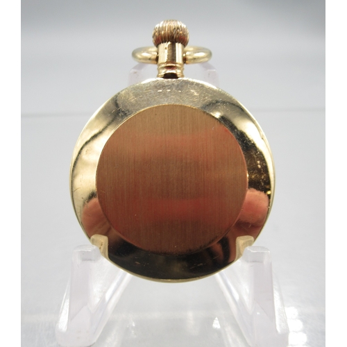 272 - Swiss 9ct gold keyless fob watch, gold Roman dial with centre seconds, D.S & S case with snap on cas... 